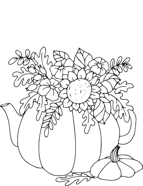 Kawaii Fall Coloring Page