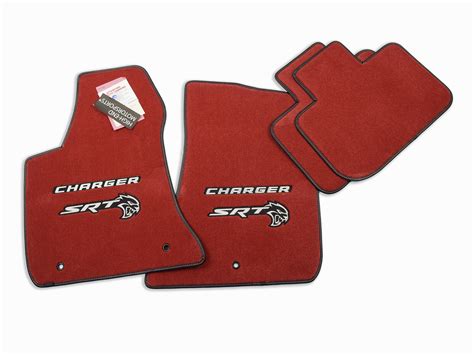 NEW Dodge Charger HELLCAT Floor Mats Dark Red Logos & Trim -Premium ...