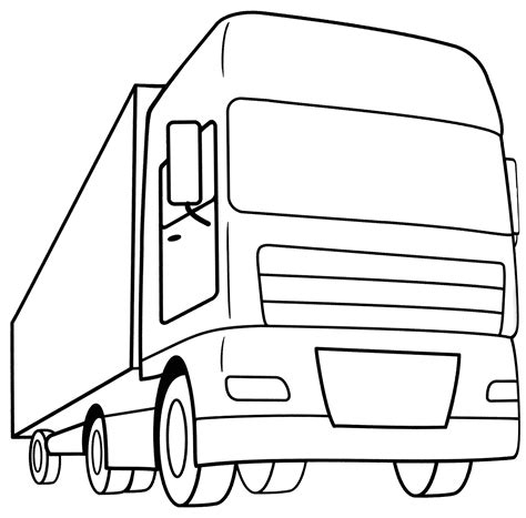 Big lorry coloring page - free and printable