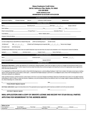 Wawa Employees Credit Union Membership Application - Fill and Sign ...