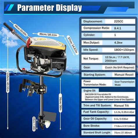 KinHall Outboard Motor Boat Engine, 4 Stroke 9HP 225CC India | Ubuy