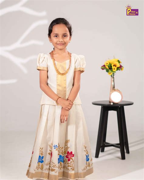 Kids Kerala Kasavu Traditional Pattu Pavadai PPP1550 – Prince N Princess