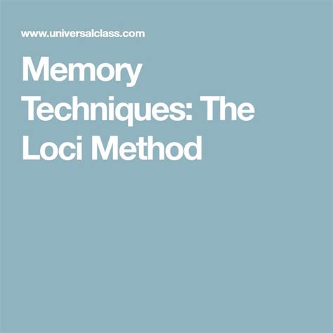 Image result for Loci Memory Method