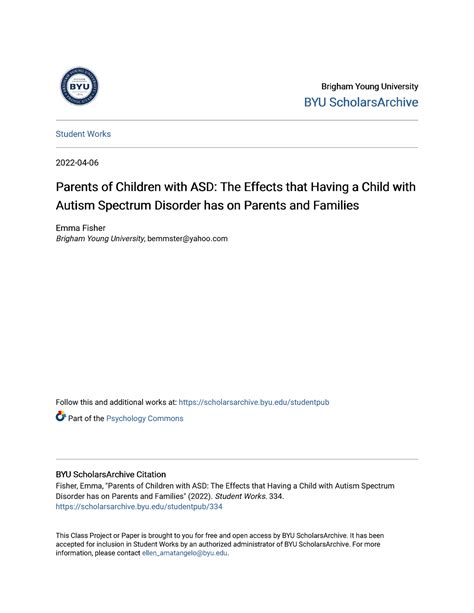Parents of Children with ASD The Effects that Having a Child wit - byu ...