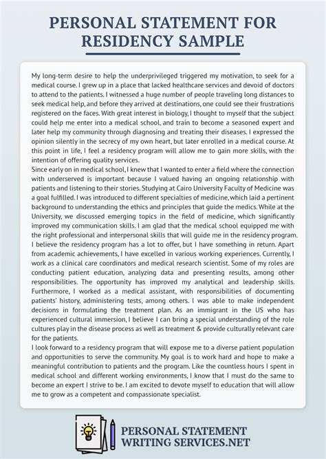 Residency Personal Statement Template, Web The Personal Statement Is A ...