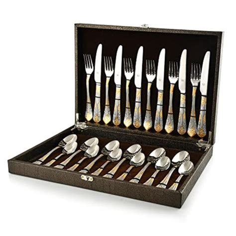 Buy FnS Odyssey 24K Gold Plated Cutlery Set with Leatherette Box