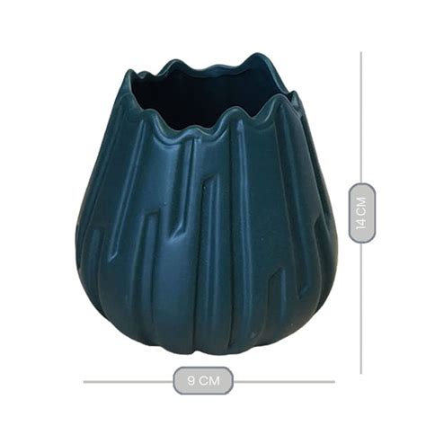 Decorative Ceramic Flower Vase with Groove, Modern Vases for Desk Deco ...