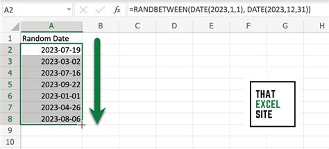 Image result for Random Date Generator Excel