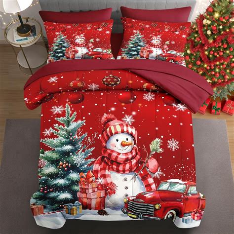 Amazon.com: WeCozy 7 Pcs Full Size Christmas Comforter Set with 2 ...
