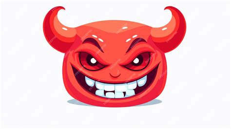 Demon Smiley Flat Vector Isolated on White Background | Premium AI ...