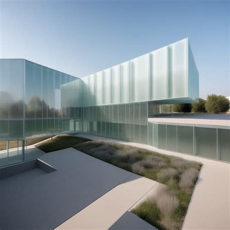 Hexagonal Perforated Glass & Metal Admin Building Photo | Stable Diffusion Online