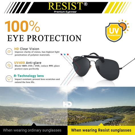 Buy Resist Black Aviator Sunglasses For Men | Attractive Coolers For ...