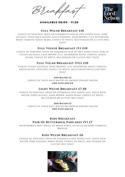 Food and Drink | The Lord Nelson Hotel