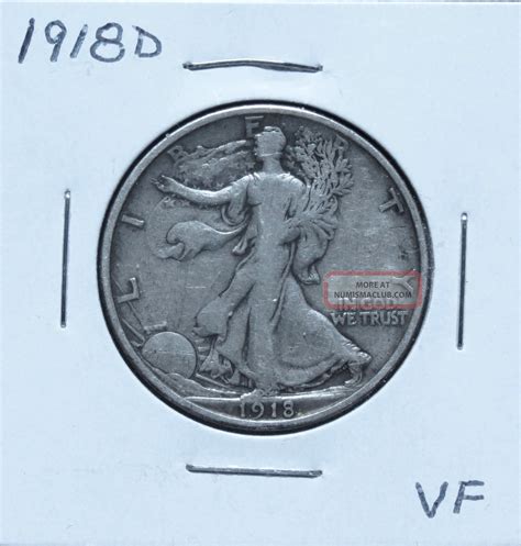 1918d Vf Walking Liberty Half Dollar (n19bjma)