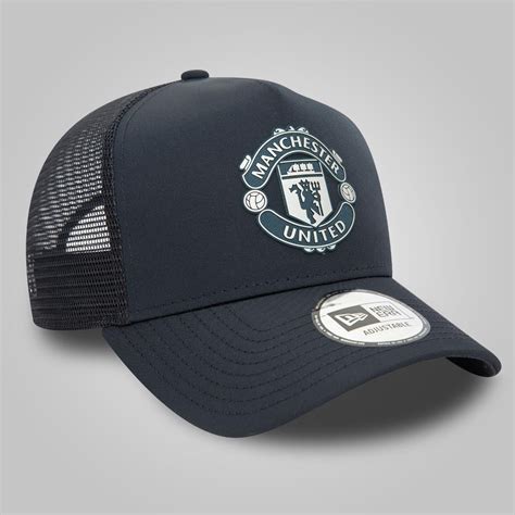 Manchester United Rubber Woven Navy 9FORTY A-Frame Trucker