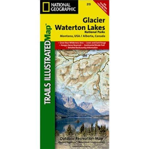 National Geographic Map Of Glacier-Waterton National Park - Montana ...
