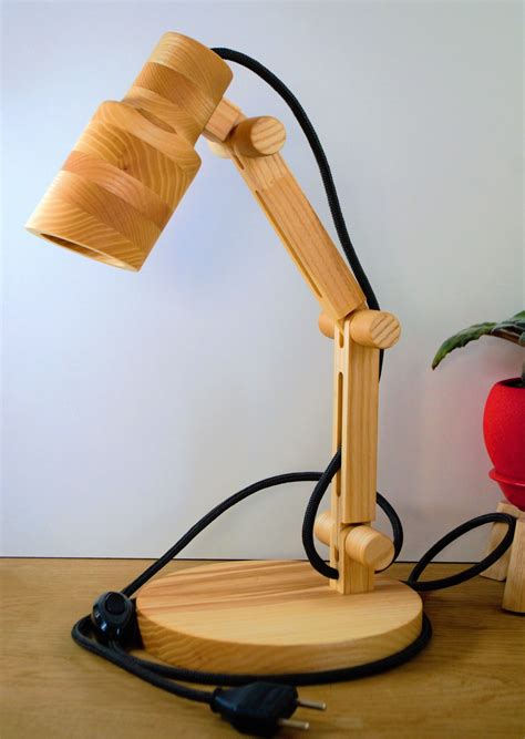 Creative Wooden Table Lamp Adjustable LED Desk Light Home Art ...