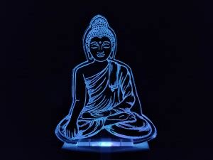 TURK GAUTAM BUDDHA Acrylic 3D Illusion RGB 7 Colour Changing LED Plug ...