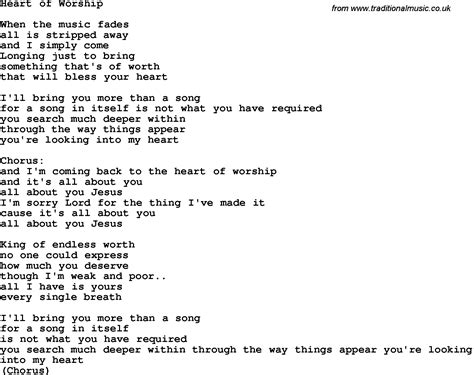 Heart Of Worship Song Lyrics