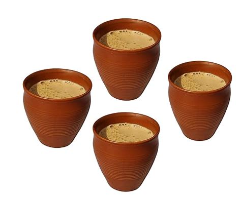 Buy Pure Source India Tea/Coffee Cups 150 ML,Made by Earthen Glazed ...