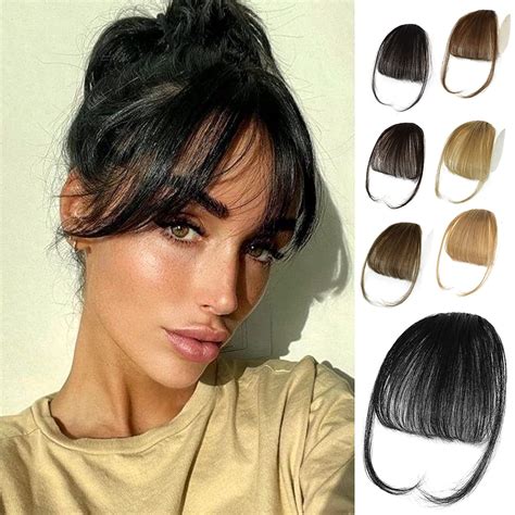 Ustar Bangs Hair Clip in Bangs 100% Real Human Hair Extensions Natural ...