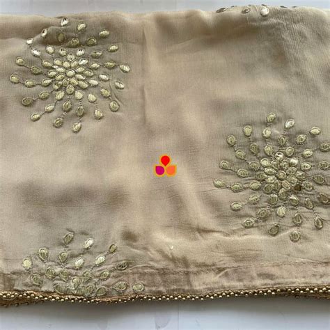 Gold Gotta Patti Floral Chiffon Dupatta – anokherang