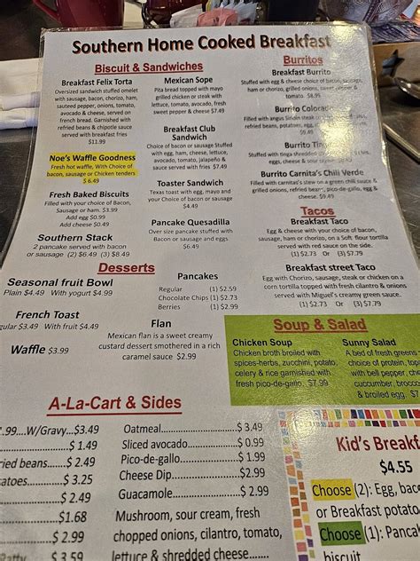 Menu at TACO FELIX 2 restaurant, Southaven