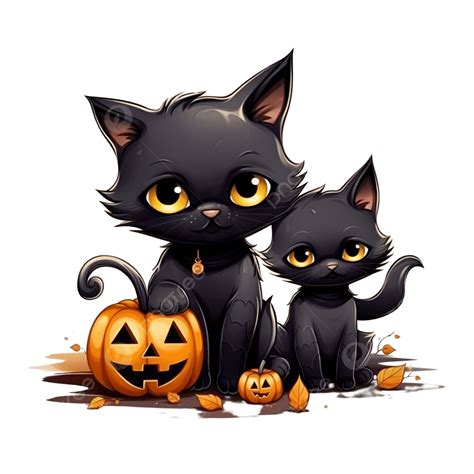 Halloween Black Cats, Halloween Concept Cute Vector Illustration, Cat ...