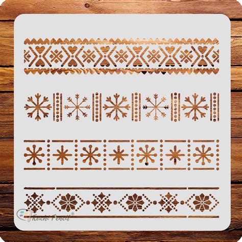 Kachi Pencil Border Design Art Craft Stencil for Art and Painting, Size ...