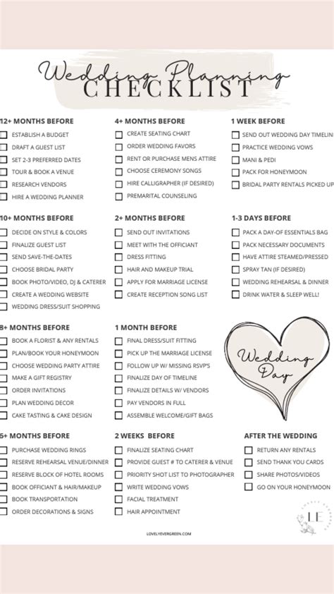 Image result for Printable Detailed Wedding Checklist