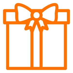 Gift icon (png symbol) orange