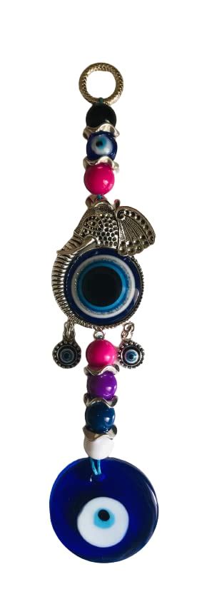 Buy Blue Evil Eye|Elephant Design with Colourful Beads Dream Catcher ...
