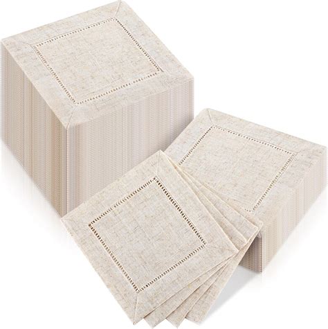 Amazon.com | 80 Pieces Linen Cocktail Napkins Bulk 6 x 6 Inch Cloth ...
