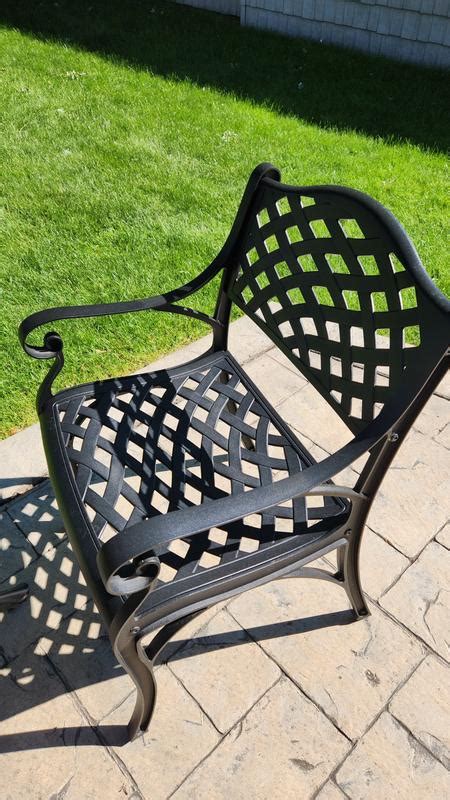 Nuu Garden 3-Piece Black Bistro Patio Dining Set Aluminum Round Table ...