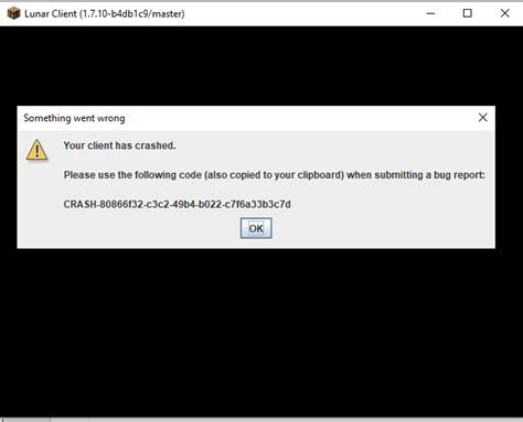 Image result for Lunar Client Authentication Error