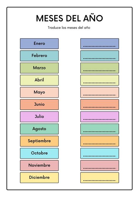 Months of the year worksheets in Spanish (8+) – Learn Spanish with Miss ...