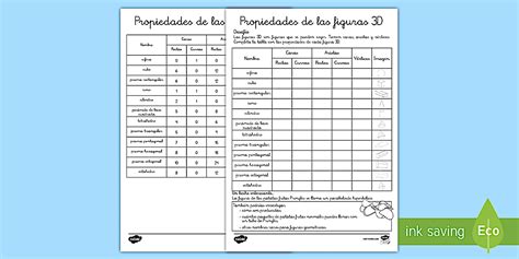 Ficha de actividad: Las propiedades de las figuras 3D
