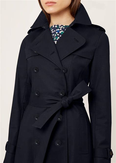 Hobbs Cotton Petite Saskia Trench Coat in Navy (Blue) - Save 30% - Lyst