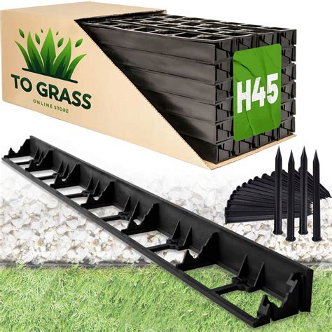 OBRZEŻE OGRODOWE TRAWNIKOWE PLASTIKOWE PCV BORDER H45 10M + 30 KOTEW ...