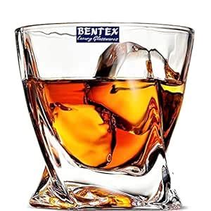 BENTEX LUXURY GLASSWARES Glass Whiskey Glasses, 6 Pieces, Transparent ...