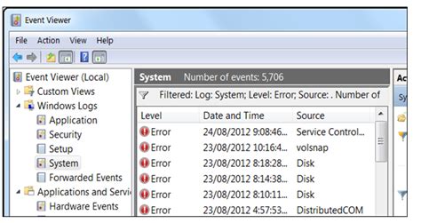 Image result for Event Viewer Errors