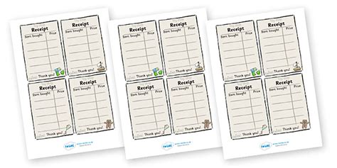 Role Play Receipts (Toy Shop) (teacher made) - Twinkl