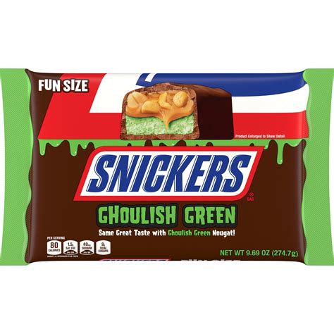 SNICKERS Ghoulish Green Halloween Chocolate Candy Bars- 9.69 oz Bag ...