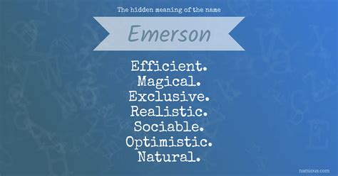 The hidden meaning of the name Emerson | Namious