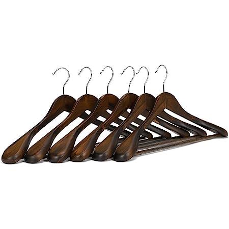 DD RETAILS Brown Wooden Extra-Wide Shoulder Suit Hangers, Wood Coat ...