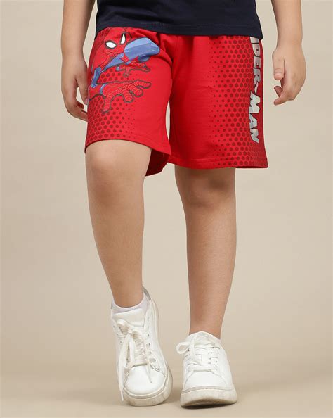 Spiderman Printed Regular Fit Shorts For Boys – Kidsville
