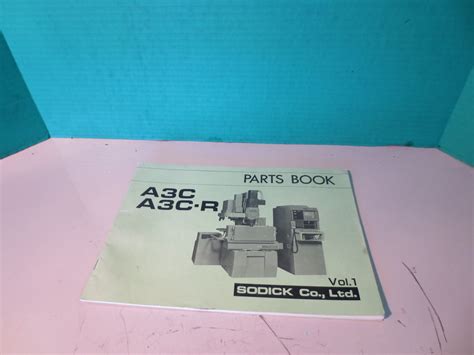 SODICK FS-A3C FS-A3C MARK V PARTS MANUAL BOOK