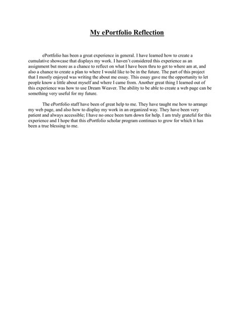 Image result for Reflections On ePortfolio Example