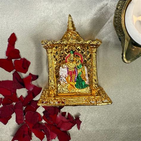 Buy Gold-Plated Krishna Murti - Blessed in Vrindavan – Dharmik