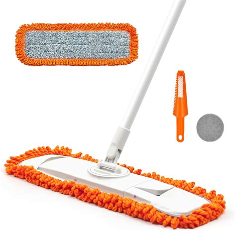 Dust Mop for Floor Cleaning with 1 Washable Microfiber Pads - JEHONN ...
